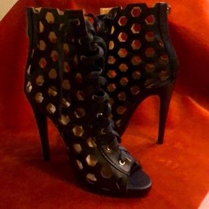 Cleopatra | Wallis 5 Zip Up Open Toe Ankle Boots